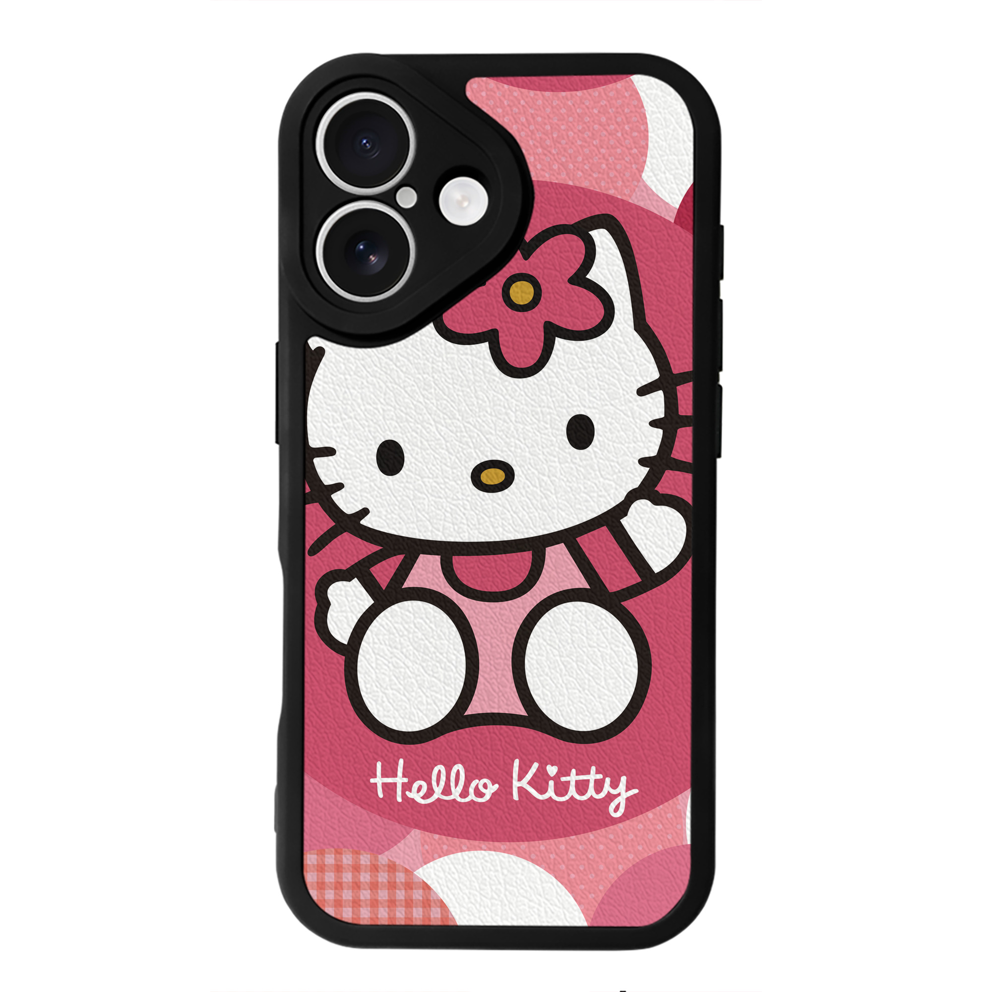 （画像用） Hello Kitty ハローキティ 【iPhone 16シリーズ対応】シリコンスマホケース（レザー調） 材質：シリコン